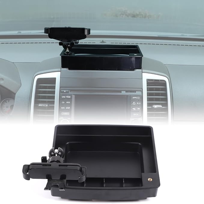 Car Dashboard Storage Tray Compatible with Nissan Frontier 2009-2017 ABS Dashboard Non-Slip Storage Organizer Tray with Phone Holder Mount Interior Accessories (Style C)