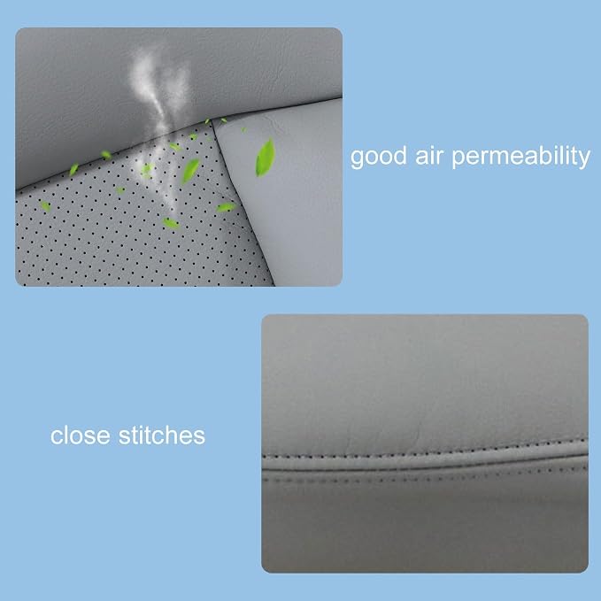FZJDSD Gray Driver Side Bottom & Top Lean Back Microfiber Leather Seat Cover Compatible with Mercedes Benz E200 E250 E300 E350 2010 2011 2012 2013 2014