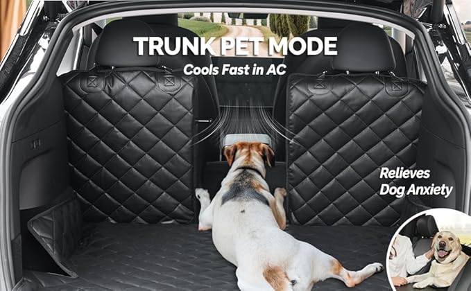 Heavy-Duty Leather SUV Cargo Liner for Fold Down Split Seats, Armrest Pass-Through Compatible, Pet-Friendly, Ideal for Dogs