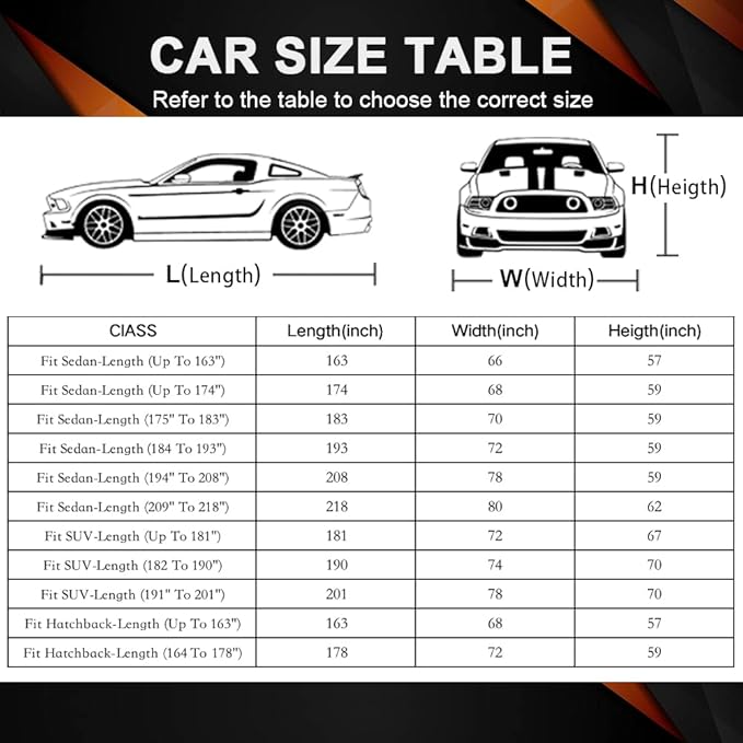 GUNHYI Car Cover for Automobiles All Weather Waterproof, Universal Fit Sedan Dodge Charger, Chrysler 300, Lincoln mkz, Hyundai Genesis, Ford Taurus, Buick Lacrosse, Mercedes Benz S-Class etc.