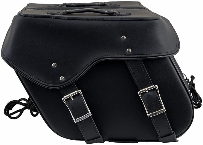 Milwaukee Leather SH55201ZB Black Large PVC Zip-Off Throwover Motorcycle Saddlebags - One Size