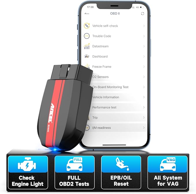 ANCEL BD500 and Storage Bag All System Bluetooth 5.0 OBD2 Scanner fit for VW Audi Seat Skoda Car Code Reader with ANCEL AD310 Vehicle OBD2 Scanner