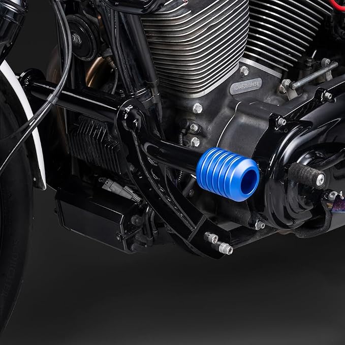 Advanblack ProTek Machined 1.25" Crash Bar Sliders Decorative Wheel Rotatable End For Front Engine Guard Harley Saddlebag Guards (Blue CNC)