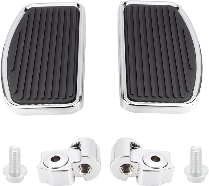Motorcycle Rider Footboard Front Footpegs for Indian Scouts/Sixty/Bobber 2015-2024, Aluminum Anti-Slip Wide Foot Pegs Footrest Driver Floorboards Motorbike Highway Accessories (Chrome)