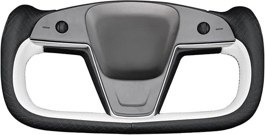 MEWANT Hand Stitched Tesla Model S Yoke Steering Wheel Cover Wrap for Tesla Model S 2021-2023 / Model X 2021-2023 Tesla Yoke Steering Wheel Accessories(3D Style)