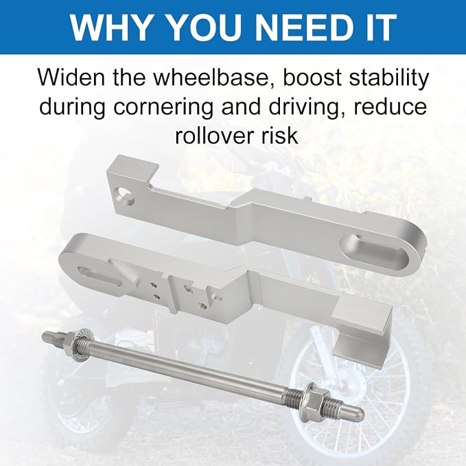 Swing Arm Extension Kit Compatible with Razor MX650 SX500 MX500, 3''-4'' Widening Axle Extension, Silver