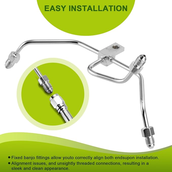 Mofun 50" Extended Length Non-ABS Hydraulic Front Brake Line Kit Stainless Steel Compatible with Harley Dyna Fat Bob FXDF FXDFSE Low Rider 2009-2017, Fit 12"-14" Handlebar Chrome