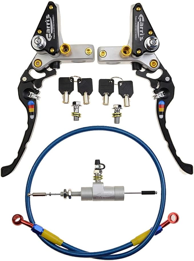 GOOFIT 22mm CNC Motorcycle Hydraulic Clutch Brake Pump Master Cylinder Lever Adjustable Universal for Motorcycle Pocket Dirt Bike ATV 125cc -250cc Vertical Off Road Scooter White