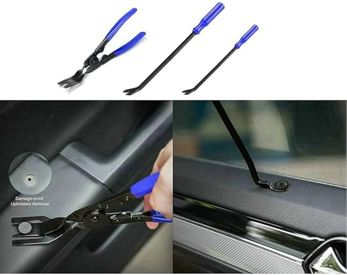 19Pcs Trim Removal Tool Set, Car Panel Door Audio Trim Removal Tool Kit for Automotive Auto Clip Pliers Fastener Remover Nylon Tool Set Vehicle Dash Radio Audio Installer with Storage Bag AUTR19NBL