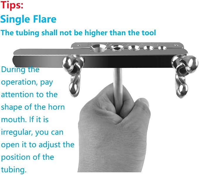 Brake Line Flaring Tool Kit, 3/16", 1/4", 5/16", 3/8" and 1/2” Double & Single Tubing Flare Tool for Copper and Aluminum Fuel Line Tube