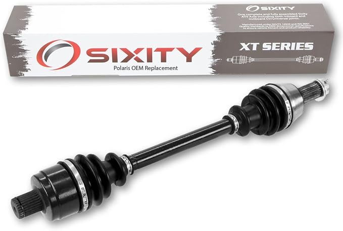 Sixity XT CV Axle for Polaris 1332642 | Complete axle assembly with a 5140 chrome steel shaft, inboard and outboard CV joints, fully assembled