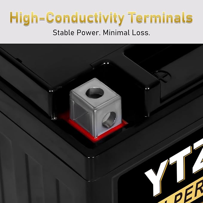 YTZ14S 12V 11.2Ah AGM Sealed Motorcycle Battery, Maintenance-Free, Compatible with Honda, Yamaha, BMW Motorcycles & Scooters