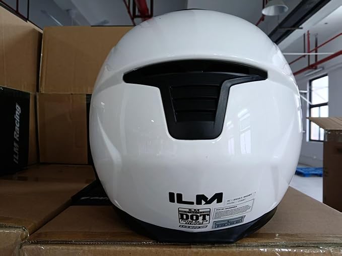 ILM 159BT Bluetooth Modular Motorcycle Helmet 2-3 Riders Intercom Full Face Flip up Casco DOT with Face Mask (White, L)