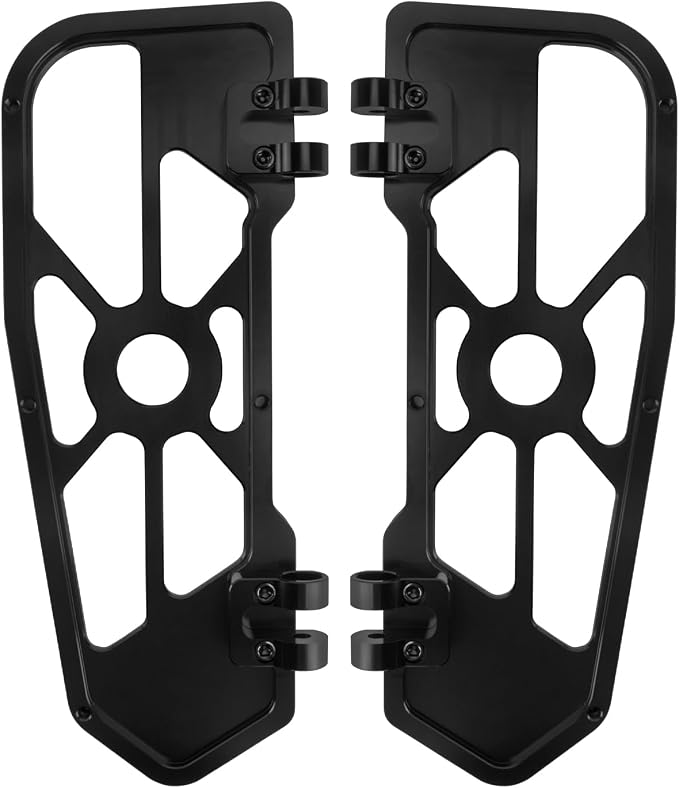 Motorcycle Driver Floorboards Front Footboards Pedal Offroad Rider Foot Pegs Fit for Harley Touring Road King Road Glide Electra Glide Street Glide Softail Dyna (Black Edge)