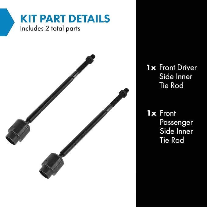 TRQ Inner Driver and Passenger Side Tie Rod Set 2 Piece Compatible with 00-13 Chevrolet Impala 14-16 Impala Limited 95-07 Monte Carlo 90-01 Lumina 88-08 Pontiac Grand Prix 88-04 Buick Regal