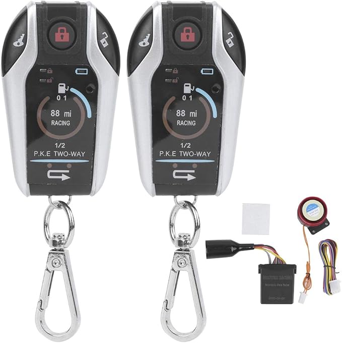 2 Way Alarm System Universal ABS Motorcycle Anti?Theft Remote Control for Security 12V with Remote Start for Most Motorcycle
