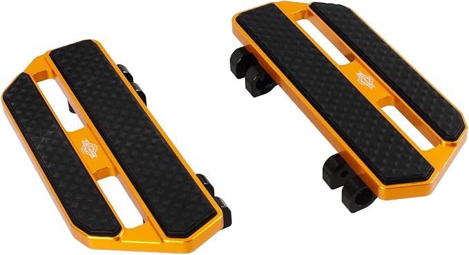 9.5" & 3.6" Rider's Smaller Floor Board, Foot Pedal Floorboard, Aluminum & Silicon Rubber, Compatible with 2024, 2025 CVO Road Glide ST, CVO Street Glide ST, (Gold)