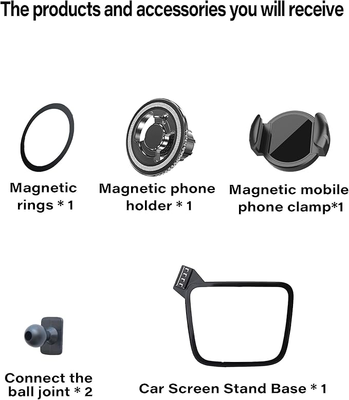 Magnetic Car Phone Mount for 2016-2025 Chevrolet Malibu/2018-2024 Equinox Accessories, for MagSafe Strong Magnets Cell Phone Holder 8-Inch Touch Screen Cradles, with Portable Phone Gripper