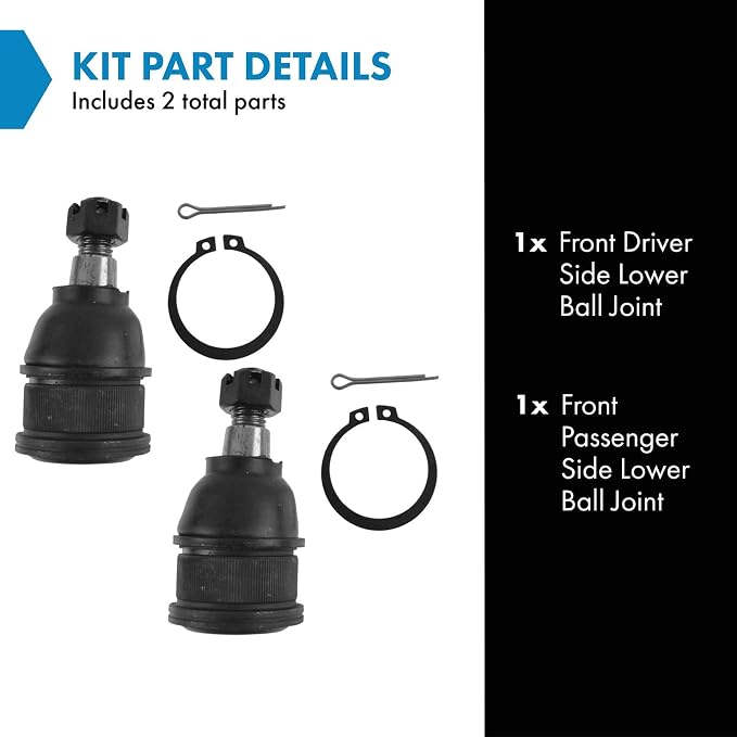 TRQ Front Lower Driver and Passenger Side Ball Joint Set Compatible with 2001-2006 Acura MDX 2003-2008 Honda Pilot