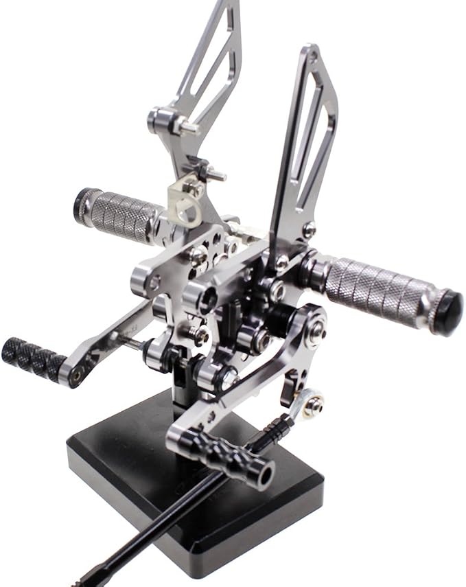PROCNC Motorcycle Aluminum Rearsets Foot pegs Rear sets Footrest Fit for Suzuki GSXR1000 2000 2001 2002 2003 2004 GSXR750 1996-2005 SV650/SV650S SV1000/S 1998-2014 GSX600 2000-2005 (Grey)