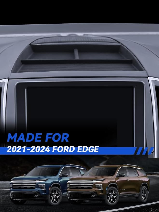 for Edge Dashboard Console Organizer 2021 2022 2023 2024 Ford Edge SE/SEL/ST/ST-Line/Titanium Accessories Behind Screen Organizer Storage Box Console Dash Tray