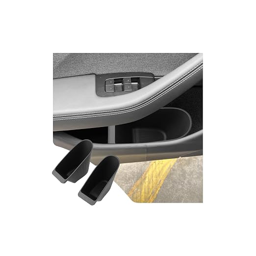 LUWU 2PCS Car Front Door Trash Can for Tesla Model 3 2026 2025 2024 2023, Side Door Storage Box Organizer Open-Top Design TPE Material Front Seat Garbage Can Bin for New Model 3 Accessories 2026