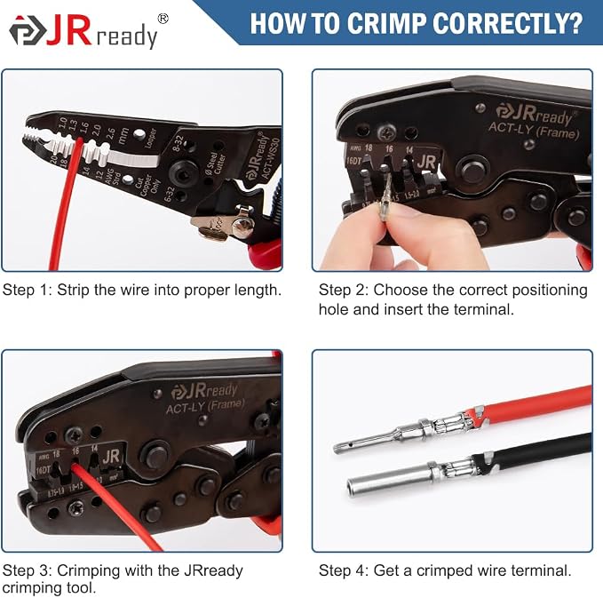 JRready ST6450 Deutsch Connector Pins, Deutsch Stamped Pin, Contact Kit Size 12 16 20 Male Pins and Female Sockets Support Wire Guage 22-12AWG for DTP, DT, DTM Series Connectors 340pcs