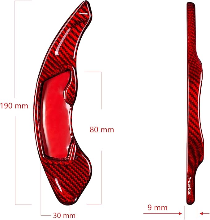 T-carbon Paddle Shifter Extensions Compatible with BRZ,Genuine Glass Fiber Paddle Shifter Extension fits for Ascent Forester Outback Crosstrek BRZ Impreza WRX Legacy FR-S GT 86,Red