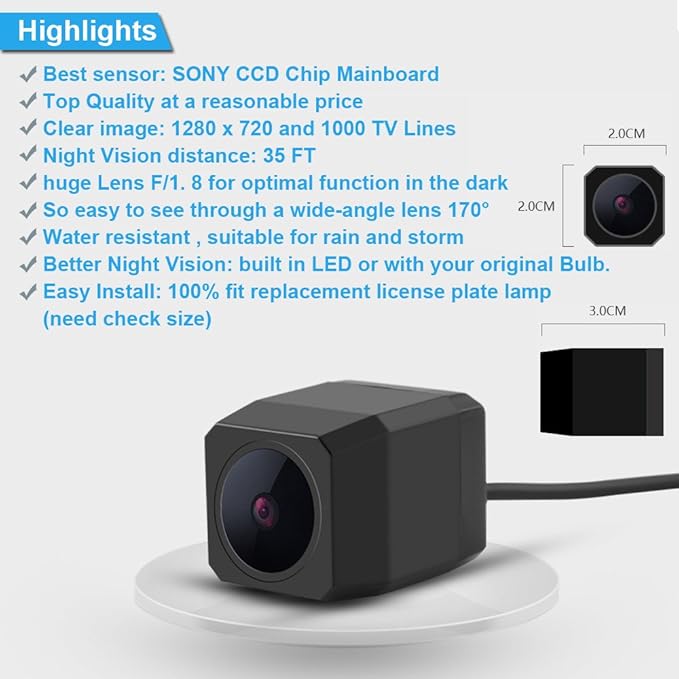 Super HD Vehicle Camera 1280x720 Pixels 1000 TV line 170 Degree Night Vision Rear View Camera Reverse Parking for Ford Transit MK6 2000-2006 / MK7 2007-2013