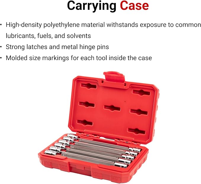 TEKTON Long Ball End Hex Bit Socket Set, 11-Piece | SHB91320