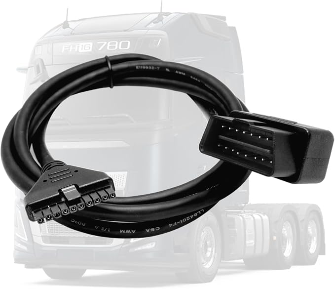 OBD2 16 Pin to 10 Pin Diagnoatic Cable Adapter,Compliant ECM w/DOT,Compatible with PT30 ELD Logbook for Freightliner, Ken Worth, Peterbilt,Westernstar Trucks,Work with ELD Devices for Truckers
