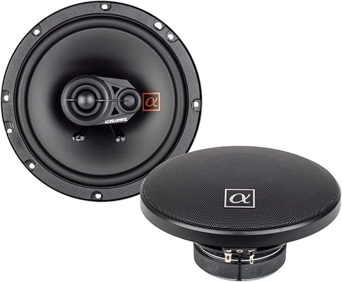 Alphasonik 1 Pair of NS653 Neuron Series 6.5" (300 Watts Max for The Pair) 150 Watts Max Per Speaker 3-Way Full-Range Car Audio Speaker with PEI Dome Tweeter Polypropylene Cone Grilles Included