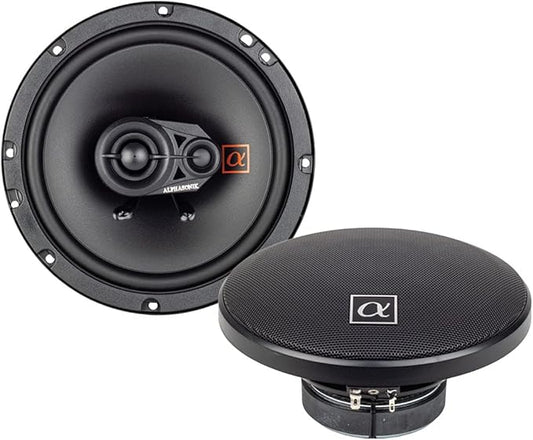 Alphasonik 1 Pair of NS653 Neuron Series 6.5" (300 Watts Max for The Pair) 150 Watts Max Per Speaker 3-Way Full-Range Car Audio Speaker with PEI Dome Tweeter Polypropylene Cone Grilles Included