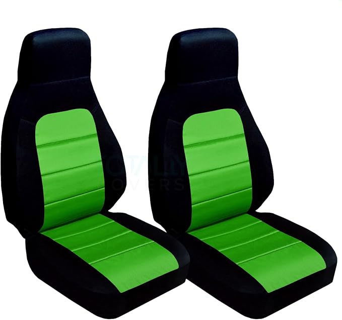 Totally Covers Compatible with 1990-2000 Mazda MX-5 Miata Seat Covers: Black and Lime Green (22 Colors) Bucket