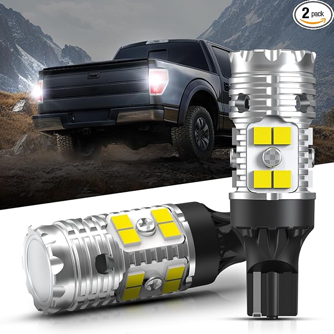 LASFIT 921 LED Reverse Backup Light Bulbs Fit for 2009-2014 Ford F150 and 2011-2016 F250 F350 F450 Super Duty, 6000K Cool White Super Bright OEM 912 W16W Replacement, 2pcs