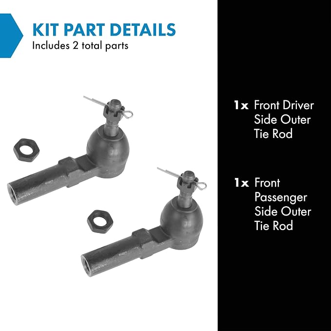TRQ Front Outer Outside Tie Rod Ends Pair Set for Chevy Cadillac Olds Pontiac Saturn