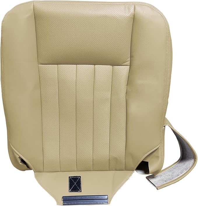 Driver Side Bottom Replacement Perforated Leather Seat Cover Tan Compatible with Lincoln Navigator 2005 2006，Not Suitable for 2003-2004