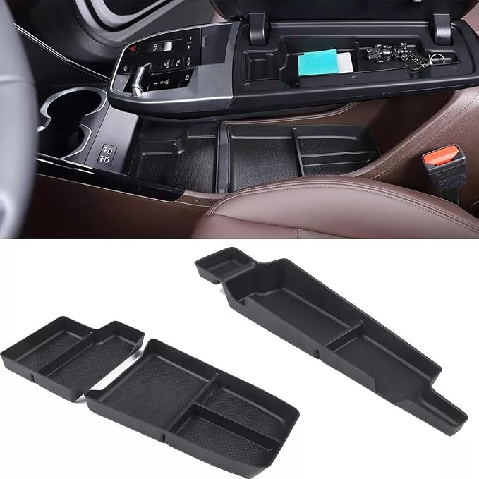 Compatible with BMW X1 U11 Auto Center Armrest Console Organizer Holder + Lower Console Organizer Tray Organizer Cover Trim Storage Box Container Box TPE for BMW X1 U11 2023-2025