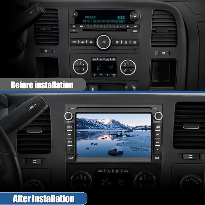 AWESAFE Car Stereo for Chevy Silverado Suburban Avalanche Impala Tahoe GMC Acadia 2007-2013, Android 13 Silverado Radio with CarPlay Android Auto Touch Screen with Backup Camera