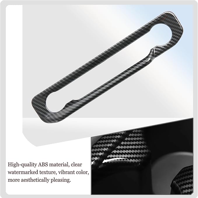 MUXEE A/C Control Panel Cover, for Ford Mustang 2024 2025 2026 - ABS Carbon Fiber Dashboard AC Air Vent Outlet Grain Sport Interior Trim Accessories