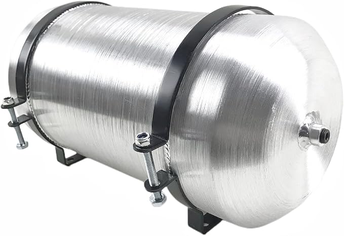 JSD 3.25 Gallons 8" x 16" Aluminum Small Fuel Tank Gas Tank Vertical Fill 1/4" NPT Outlet for Mini Bike,Go kart