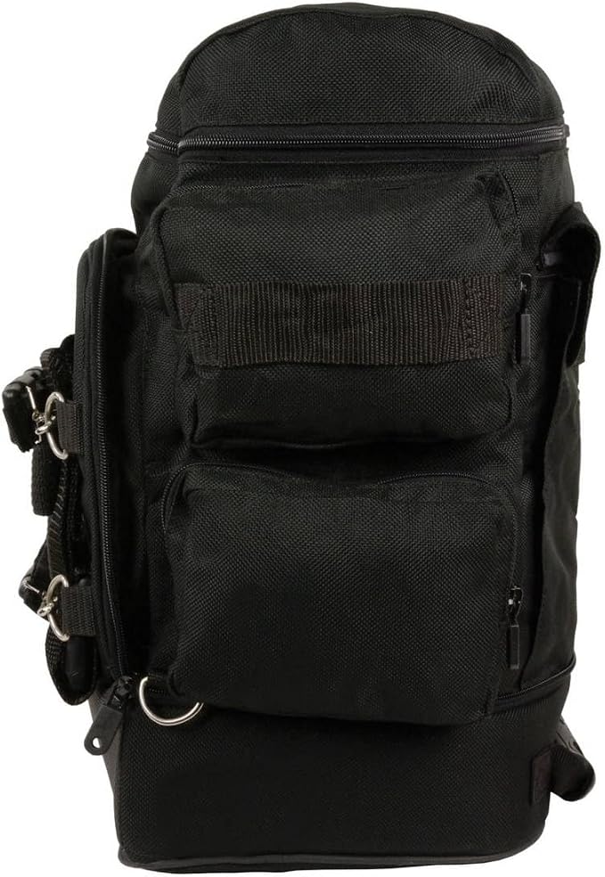 Milwaukee Leather SH688 Large Black Retractable Nylon Sissy Bar Motorcycle Bag with Luggage Handle - Large