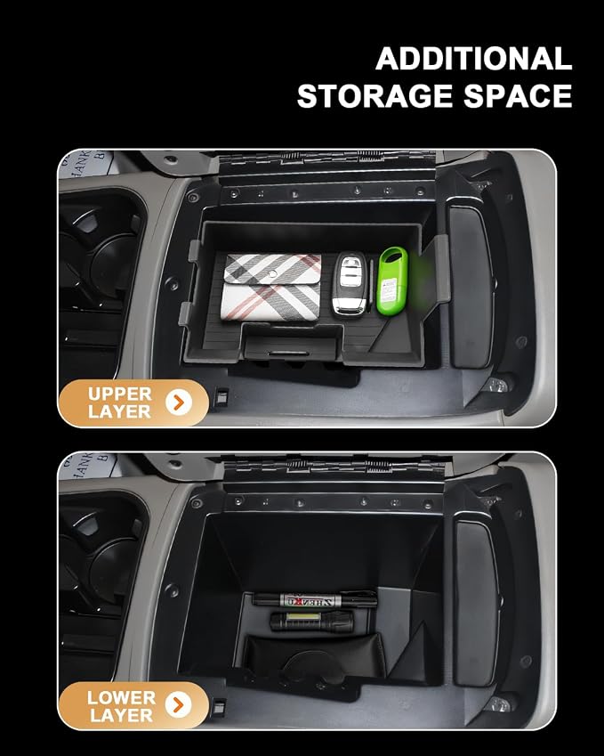 ECOZEN Center Console Organizer For 2003-2006 Silverado/Sierra 1500/2500HD/3500HD & 2007 Silverado/Sierra Classic & 2002-2006 Chevy Avalanche Accessories - Full Console w/Bucket Seats Only