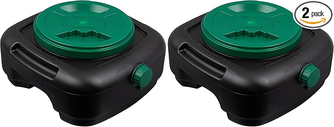 Scepter AM07029 7.3 Quart Oil Drain Pan with Lid, Filter Drain Screen and Pour Spout for Automotive Fluids Including Engine Oil, Anti-Freeze, Transmission Fluid & More,12" x 12-3/4" x 5.6" (Pack of 2)