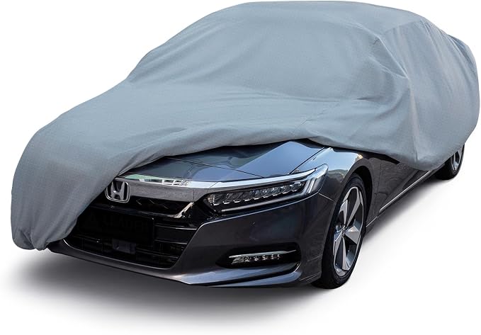 Season Guard Car Cover Dirtproof, Waterproof, Breathable, Snow Dustproof, Indoor and Limited Outdoor Car Covers Fits Sedans up to 228", Gray