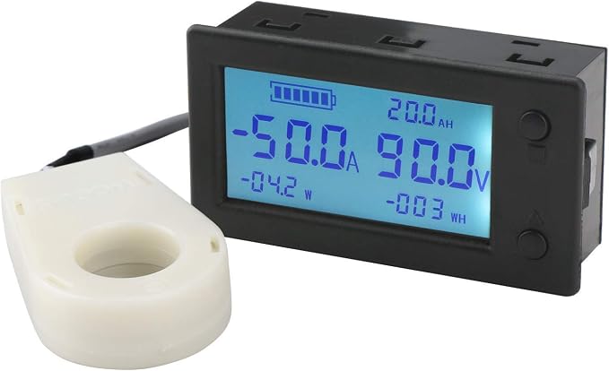 DROK DC Battery Monitor 0-300V 200A with 0.5m or 2.5m Shilded Wire Bundle
