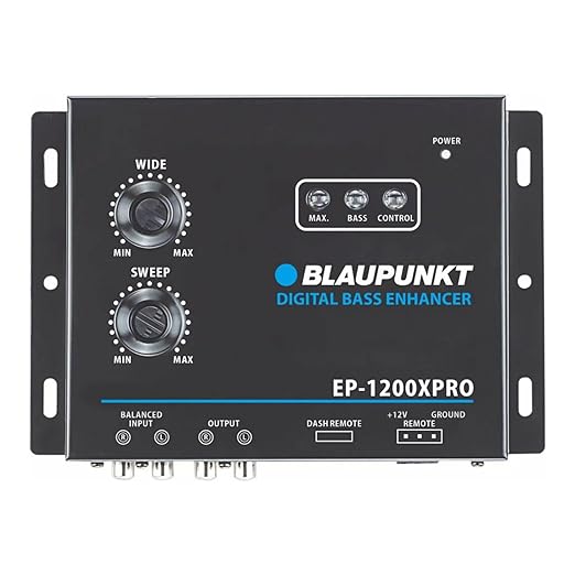 Blaupunkt EP-1200XPRO Digital Bass Enhancer Processor - Digital Sound Restoration, Maximizer & Reproducer - Car Audio Booster - Black