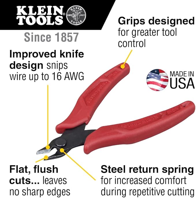 Klein Tools ET270 Auto-Ranging Digital Multi-Tester, AC/DC, Resistance, Continuity & D275-5 Pliers, Diagonal Cutting Pliers with Precision Flush Cutter is Light