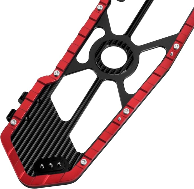 Motorcycle Floorboards Driver Passenger Footboards Wide Foot Pegs Board Pedal Compatible with Touring Electra Road Street Glide Softail Road King Red Edge