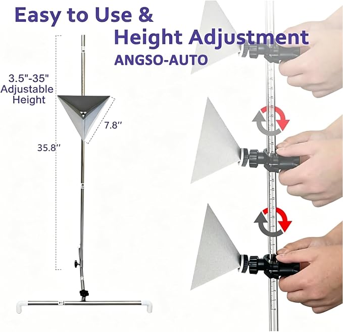ADAS Calibration Tool Include Stand Marked with 0-30cm Measurement with Large Radar Aiming Corner Reflector Target Tool Compatible with Honda, Toyota, Mazda, Kia, Ford, GM and Hyundai